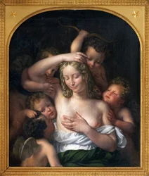 Nymphe und Amor