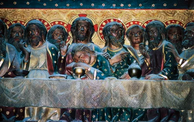 Das letzte Abendmahl, Basrelief des Chors mit Geschichten aus dem Leben Christi, von Jean Ravy, Notre-Dame-Kathedrale