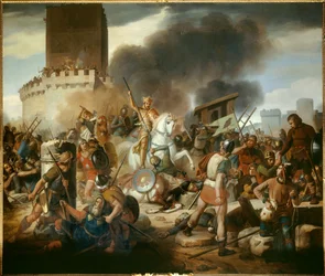 Graf Eudes (Odon) (860 - 898) verteidigt Paris gegen die Normannen im Jahr 886
