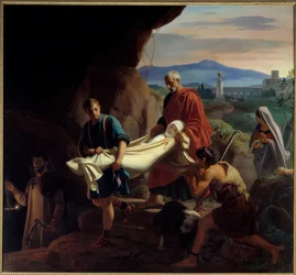 Begräbnis einer jungen Christin in den Katakomben in Rom zur Zeit der Verfolgung