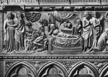 Kathedrale, Innenraum, Chorschranke, Heimsuchung, Verkündigung an die Hirten, Geburt Christi, ca. 1340-51