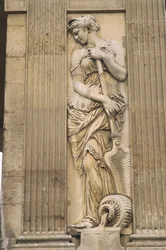 Frankreich, Paris, Les Halles, Fontaine des Innocents, Steinschnitzerei, Statue einer Frau