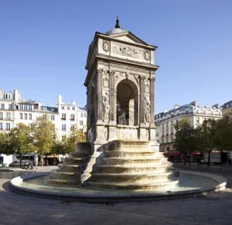 Ansicht des Fontaine des Innocents, im Renaissancestil, monumentaler Brunnen erbaut 1549 unter der Herrschaft von Heinrich II. (1519-1559)