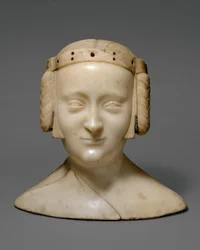 Grabfigur von Marie de France, ca. 1381 (Marmor mit Bleieinlagen)