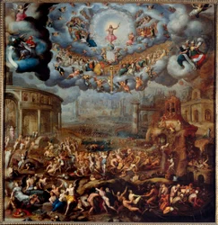 Das Jüngste Gericht. Gemälde von Jean Cousin dem Jüngeren (1522-1594) 16. Jahrhundert