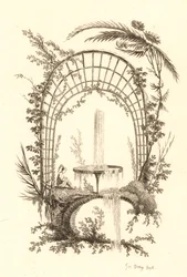 Brunnen unter Pergola