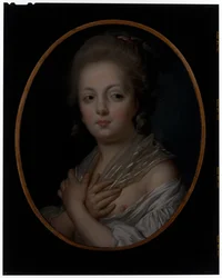 Eine junge Frau bei ihrer Toilette