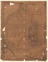 Topographische Karte des Eisenwerks Elizabeth Furnace, Augusta Co., Va., mit etwa 6250 Acres, Aug. 1867