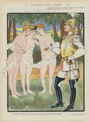Die Musen von Roland von Berlin. Illustration für Le Rire
