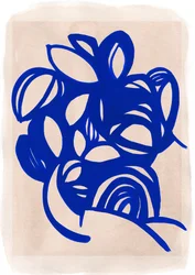 Blaues Abstraktes Florales