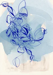 Fließende blaue Botanicals