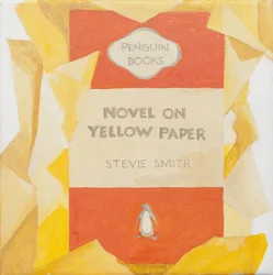 Penguin Buchcover. Roman auf gelbem Papier