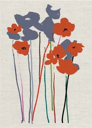 Gedruckte Mohnblumen