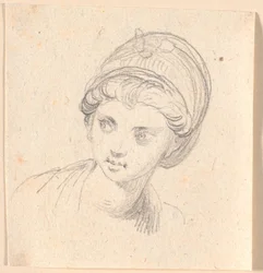 Frauenkopf mit Turban
