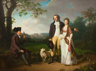 Niels Ryberg mit seinem Sohn Johan Christian und seiner Schwiegertochter Engelke, geb. Falbe