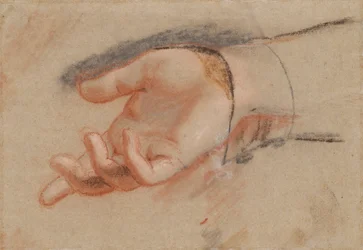 Pastellstudie für eine ausgestreckte Hand
