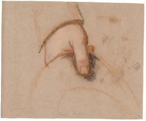 Studie für das Rybergsche Familienbild; Johan Christian Rybergs linke Hand, die einen Hut hält