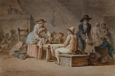 Eine Bauernfamilie im Inneren