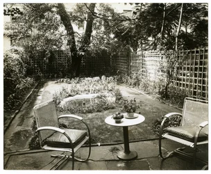 Garten von Mrs. W H Wells, 265 W 11th, Greenwich Village, New York, USA, ca. 1936-37