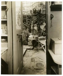Haus von George & Mary Stonehill, Künstler, Blick von der Küchentür, Greenwich Village, New York, USA, ca. 1936-37