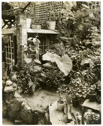 Pool zeigt Terrasse, Heim von George und Mary Stonehill, Greenwich Village, New York, USA, ca. 1936-37