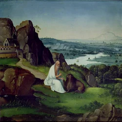 St. Hieronymus in einer Landschaft