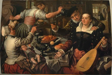 Küchenszene mit Konzert