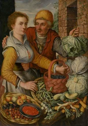 Die Obst- und Gemüsehändler, um 1570