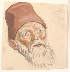 Studie eines bärtigen alten Mannes