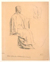 Studie eines sitzenden Christus