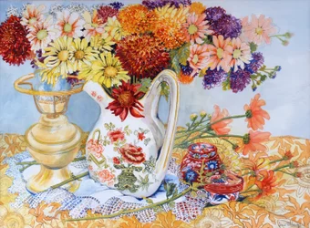Chrysanthemen in einem chinesischen Krug, 2012