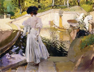 Maria betrachtet die Fische, Granja, 1907