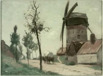 Straße mit Mühle