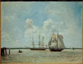 Segelboote auf der Schelde bei Antwerpen