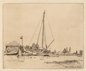 Das vertäute Boot