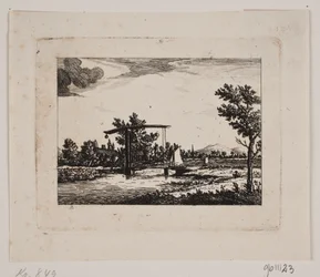 Landschaft mit Zugbrücke