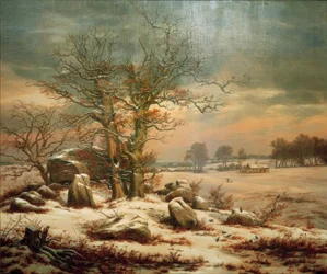 Hünengrab nahe Vordingborg im Winter