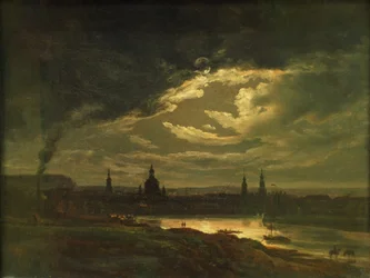 Nächtliche Ansicht von Dresden