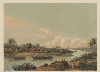 Ansicht auf den Fluss Solo auf Java