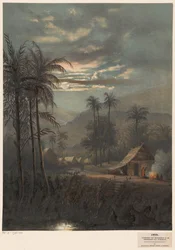 Landschaft bei Mondlicht in der Umgebung von Sumedang