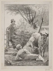 "Sidstille hos din røde ko", Titelblatt zu Chr. Winthus "Træsnit"