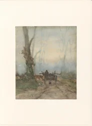 Bauernwagen auf Waldweg