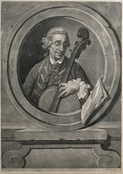Porträt eines Musikers, möglicherweise Franz Joseph Haydn, graviert von M.A. Picot