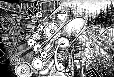 Steampunk-Digitalwald