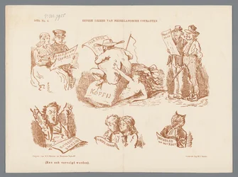 Karikatur der verschiedenen Arten von Zeitungslesern, 1870