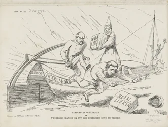 Spotprent über Bismarck und den Deutschen Bund, 1866
