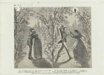 Karikatur über den Einfluss des Mondes, 1865