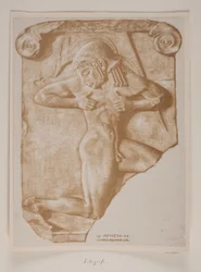 Der Waffenläufer. Griechisches Relief