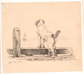 Der Hund am Strand. Illustration zu Kaalunds "Fabeln für Kinder".
