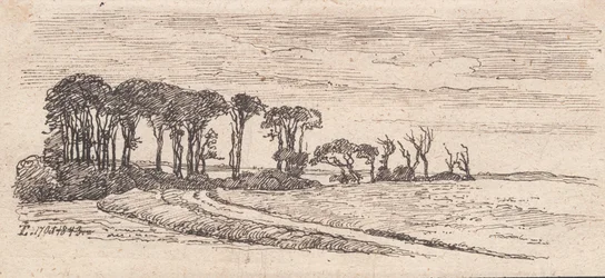Landschaft mit einer Reihe von Bäumen